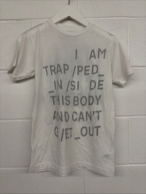 NEW RADIOHEAD XS artist band tee music lover White Graphic Tee with Grey Text